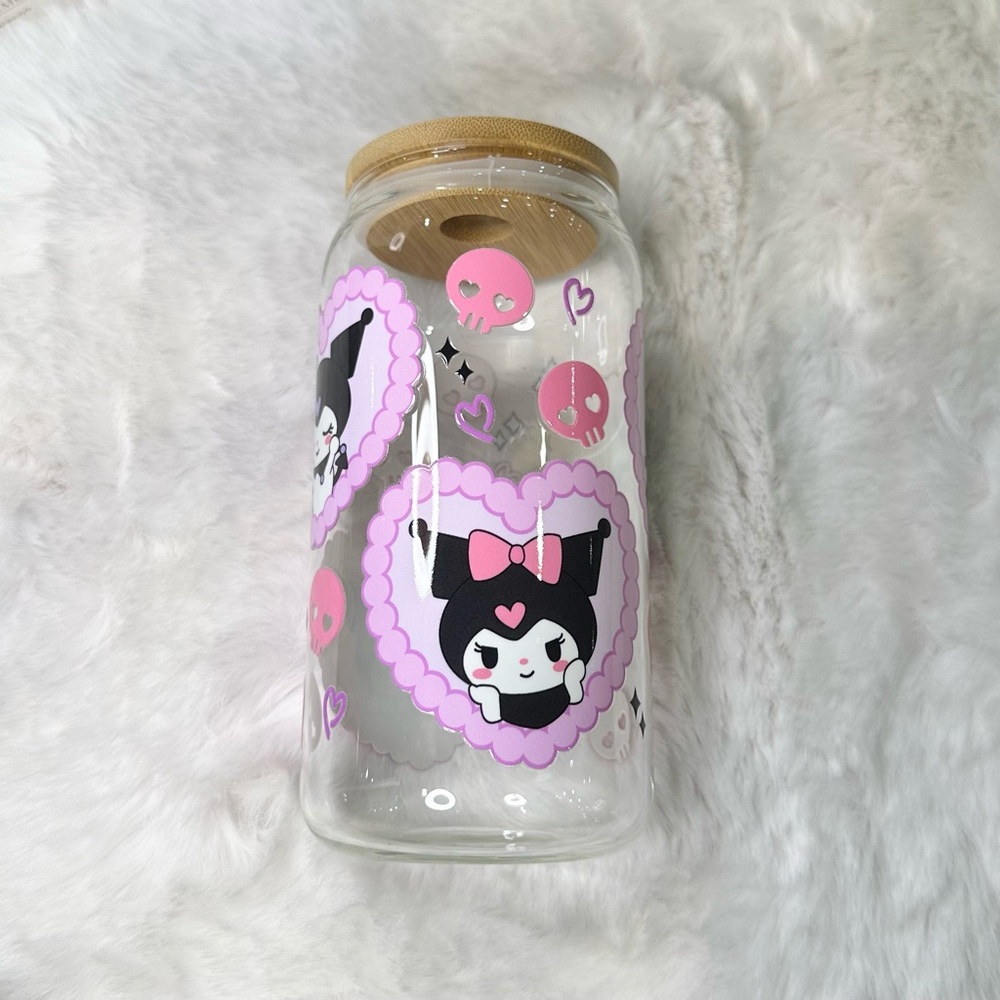 Cute Character Glass Jar with Bamboo Lid